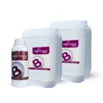 Envases de Bioactivador Boro, fertilizante foliar diseñado para prevenir la deficiencia de boro, fortalecer el tubo polínico y evitar el aborto floral en las plantas.