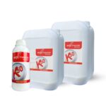 Envases comerciales del fertilizante potásico K50 Traslokador de Bioactivador, formulado para aportar potasio agrícola y optimizar la maduración de frutos.