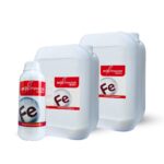 Envases del fertilizante de hierro líquido para plantas (Fe) de Bioactivador, utilizado como corrector de clorosis férrica y deficiencias nutricionales.