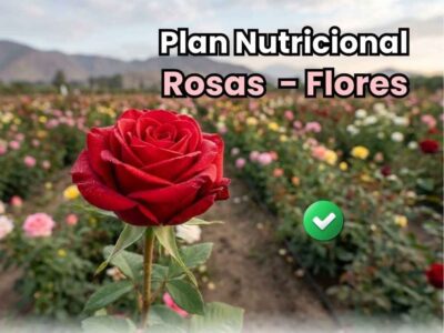 Rosa roja de calidad exportable en primer plano dentro de un campo de cultivo, ilustrando el éxito de una correcta alimentación de la rosa.