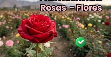 Rosa roja de calidad exportable en primer plano dentro de un campo de cultivo, ilustrando el éxito de una correcta alimentación de la rosa.